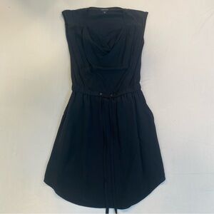 TROUVE 100% Silk Black Sleeveless Mini Dress with Open Back, Size XS/Small